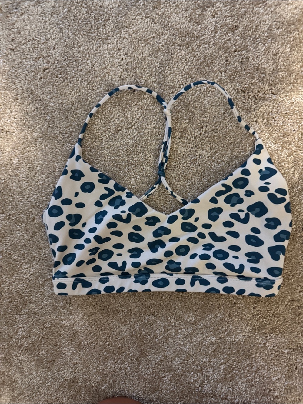 Leopard Print Teal & White Light-Support Bralette